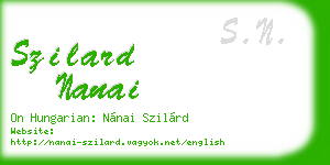 szilard nanai business card