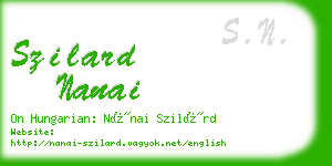 szilard nanai business card